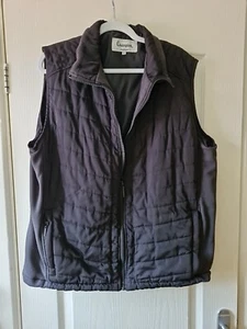 Black Quilted Fleece Lined Gilet Size 14-16 By Champion - Picture 1 of 3
