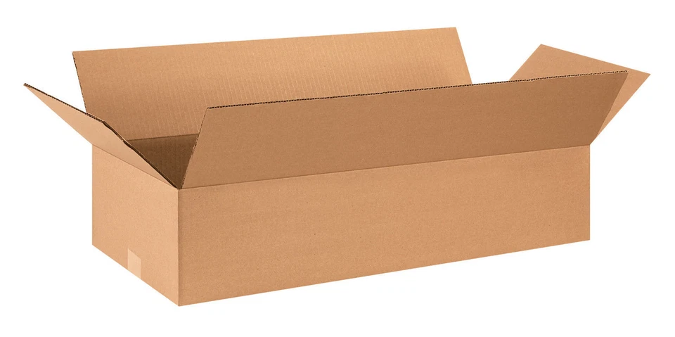 50 - 28x12x6 Cardboard Shipping Moving Storage Boxes LONG Corrugated Cartons - Image 1 of 2