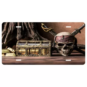 Pirate Ship "Pirate Gold" Novelty Front License Plate - Man Cave - She Shed - Picture 1 of 1