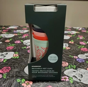 Starbucks Reusable Hot Cups 6er Pack 2020 Holiday Color Changing Candy Cane - Bild 1 von 2
