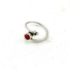 Antique Ring Natural Red Stone Gemstone Handmade Ethnic Gift Us Size- 10.5