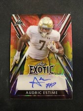 2023 Leaf Exotic Multi-Sport Audric Estime Parrot Auto 2/2 NOTRE DAME CC