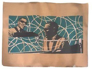 RAY CHARLES STAMPA SU SUGHERO 79X59 POSTER MANIFESTO - Imagen 1 de 2