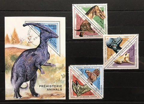 Dinosaurs/ Prehistoric Fauna Reptiles on stamps Somalia - CTO - Del.17 Cover