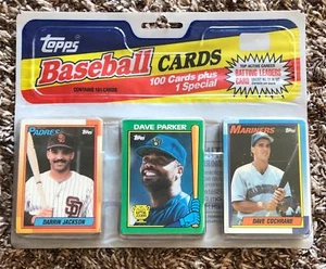1990 Topps Bating Leaders Dave Parker en la parte superior Kmart paquete de 100 tarjetas sin abrir - Imagen 1 de 1