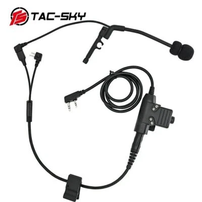 TAC-SKY Y Cable + Comtac Microphone + U94 PTT for IPSC Comtac I II III/Peltor - Image 1 of 4