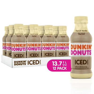Dunkin' Donuts bebida de café helado de vainilla francesa, botella de 13,7 oz, 12/cartón FSH Foto 1 de 4