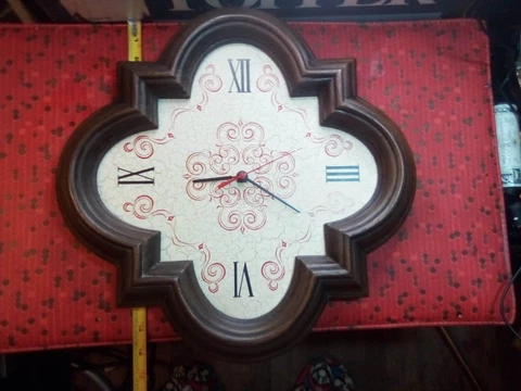 Vintage MCM  Butler Wall Clock  Ornate WORKS no issues Cover