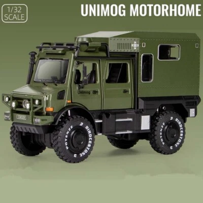1/32 UNIMOG U4000 Motorhome Alloy Touring Car Model Diecast Metal Off-road Toy - Image 1 of 4