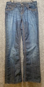 KUT from the Kloth Jeans Womens 4 Dark Blue Embroidered Thick Stitching Bootcut - Picture 1 of 13