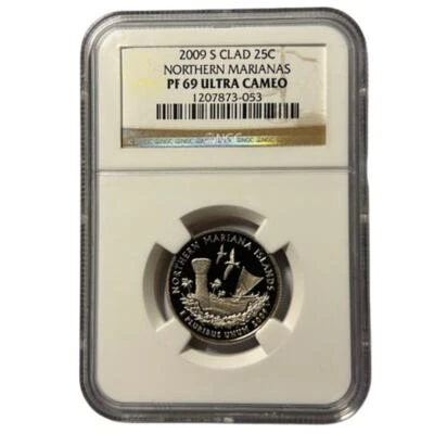 NGC 2009 S PF69 UC Clad Northern Marianas Washington Quarter 25C 1207873-053 - Image 1 of 2