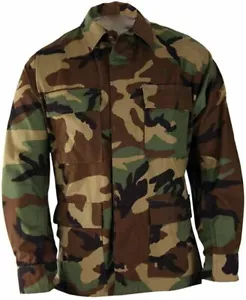 U.S. Military Woodland Camo Rip Stop Jacket,S-M, new IRR condition,Free shipping - Picture 1 of 11