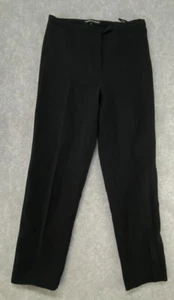 ANTHEA CRAWFORD SIZE 8 WOMENS BLACK LINED 100% WOOL STRAIGHT LEG PANTS MID RISE - Picture 1 of 9