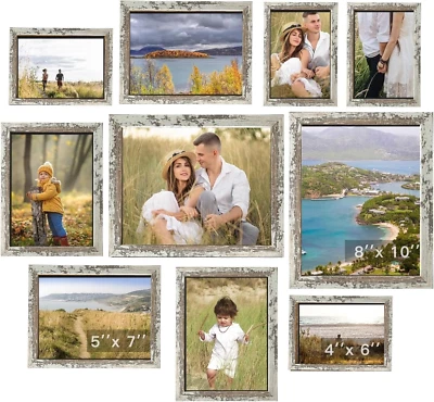10-Pack Picture Frames - Collage Wall Decor Gallery Wall Frame Set Multi Sizes - Image 1 of 4