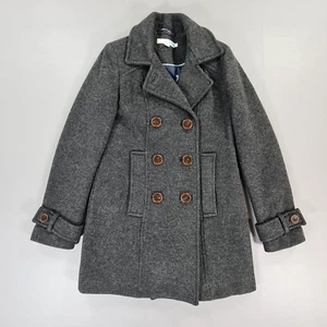 Boden Womens Coat Grey 6 UK Double Breasted Wool Blend Pea Coat - Picture 1 of 8