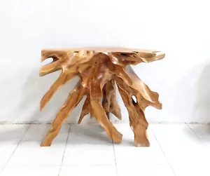 FREE SHIPPING- 39"Console Table Carved Teak Root wood, One-of-a-kind functional - Picture 1 of 5