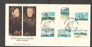 Cocos Keeling Islands 1976 cachet FDC first day cover ships series stamps - Picture 1 of 1