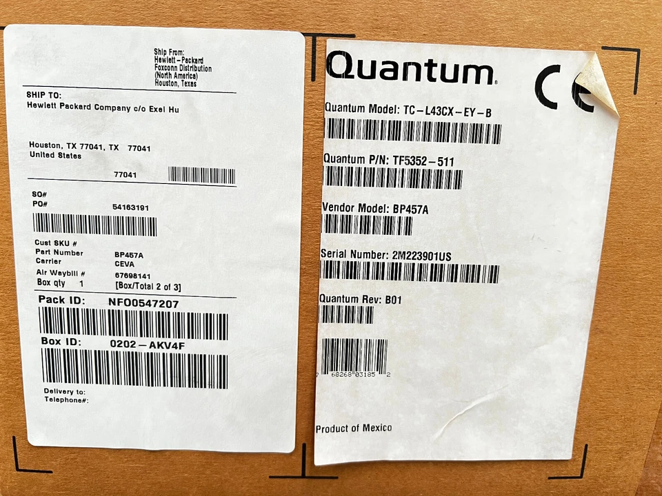 Quantum TF5352-511 1U Tape Drive Enclosure w/ LTO Ultrium 4 Tape Drive - Image 1 of 2