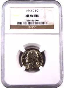 JEFFERSON 1943-D NGC MS66 Business Strike Collectable US Coin - Picture 1 of 3