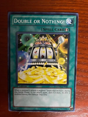 Yugioh Double or Nothing 1st ed GENF-EN046 SINGLE USED EXC COND SEE PHOTOS - Image 1 of 2