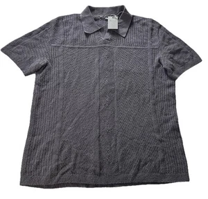 John Varvatos Star USA Woven Regular Fit Polo Shirt Men's Size L Gray Heather - Picture 1 of 6