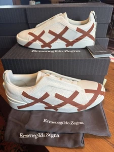 Ermenegildo Zegna Triple Stitch + XXX Leder Slipper Sneaker weiß/beige NEU! - Bild 1 von 10
