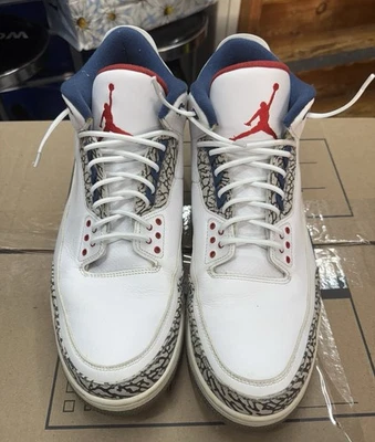Jordan 3 Retro OG Mid True Blue Size 17 Small Custom - Изображение 1 из 4