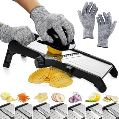 Mandoline Vegetable Food fruits Slicer Adjustable Stainless Steel 7-in-1 kitchen