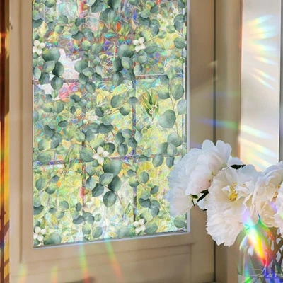 Multicolor abnehmbare Fensterfolie Blumen Design PVC statisch haftend 43 100cm - Bild 1 von 4