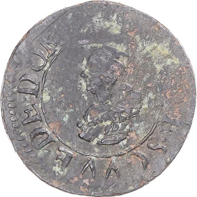 Monnaie, Principauté de Dombes, Marie de Montpensier, Denier Tournois, 1624 - Photo 1/2