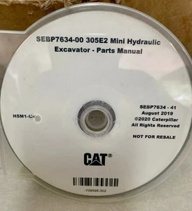 CAT CATERPILLAR 305E2 MINI ESCAVATORE RICAMBI MANUALE LIBRO CD/DVD S/N H5M00001-UP - Foto 1 di 4