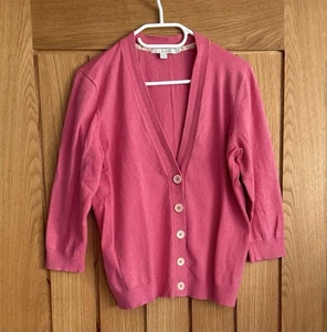 Ladies' Pink Boden V-Neck Summer Cardigan Size 14 - Picture 1 of 8