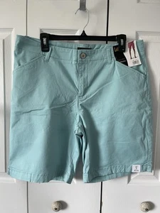 Bermudas Lee para mujer 16 elásticas regulares tiro medio aguamarinas NUEVAS CON ETIQUETAS - Imagen 1 de 4