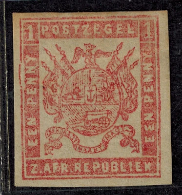 TRANSVAAL 1870 1ª EDICIÓN SG 1 1d Brown Lake Expert Firmado MOG GEM CV L750 Foto 1 de 2