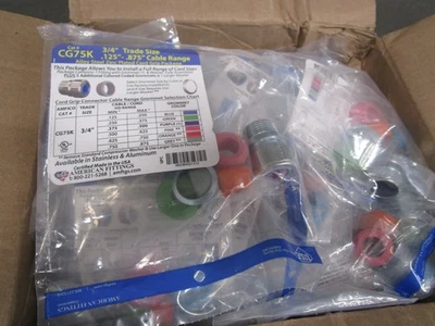 Lot 25 American Fittings CG75K Cord Grip Connector Kit Diameter 3/4" .125"-.875" - Image 1 of 4