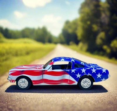 1999 New-Ray, 1966 Shelby GT350, American Flag, 1:43 Scale, Diecast - Image 1 of 4