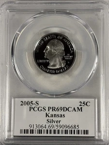 2005-S Silver Kansas Quarter PCGS PR69DCAM | State Flag Label | Proof - Picture 1 of 4