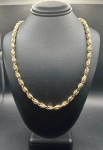 Massive 10K Gelbgold türkische Gliederkette 27,1 Gramm, 24 Zoll, 4 mm - Bild 1 von 4