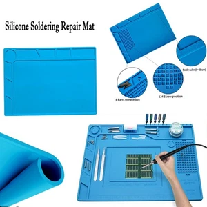 Heat-Resistant Silicone Soldering Mat 932°F Anti-Static for Phone/Laptop Repair - Picture 1 of 16