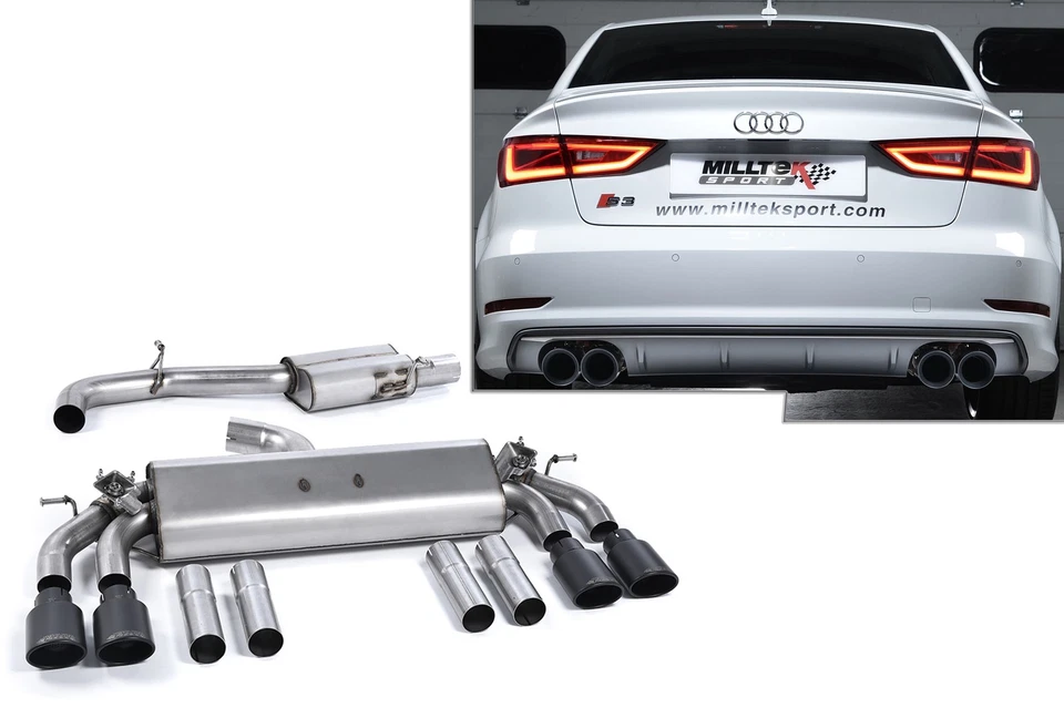Milltek Sportauspuffanlage Audi S3 8V Bj. 2018-2020, Endrohr 4x104x80mm oval - Bild 1 von 4