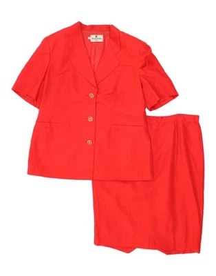 RENATO BALESTRA Womens Short Sleeve 2 Piece Skirt Set IT 50 XL W34 Red PF03 - Image 1 of 4