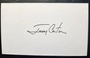 HANDSIGNIERT Präsident Jimmy Carter SIGNIERT 3x5 Karteikarte POTUS AUTOGRAMM Nachdruck - Bild 1 von 1