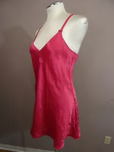 VTG Christian Dior Women's S Hot Pink Satin Slip Sleep Dress Night Gown Mini - Picture 1 of 10