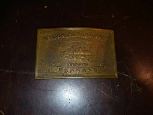RARE Wells Fargo & Co's Express Brass Belt Buckle Tiffany & Co London England  - Picture 1 of 4