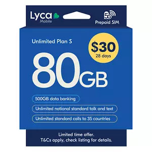 Lyca Mobile Unlimited Plan S - Save $23 with Code - Picture 1 of 3