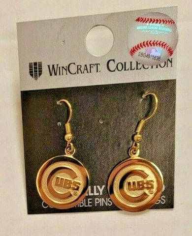 MLB Chicago Cubs Earrings, NEW (Gold Tone - Logo) Cover