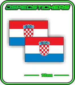 BANDERA CROATA CROATA PEGATINA CALCOMANÍA PAÍS VENTANA PARACHOQUES x2 140mm Nuevo en paquete  - Imagen 1 de 1