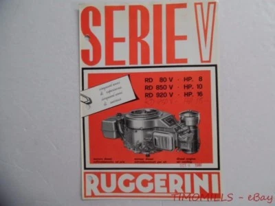 1980 RUGGERINI Serie V Italian Diesel Engine Motor Catalog Brochure Vintage VG - Image 1 of 4
