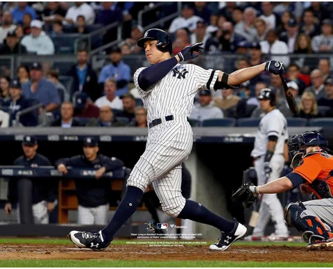 Aaron Judge New York Yankees Unsigned Hitting Photograph Cover