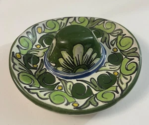 Vtg Handpainted Mexican Talavera Pottery Ashtray Folk Art Sombrero Hat 5" - Picture 1 of 6